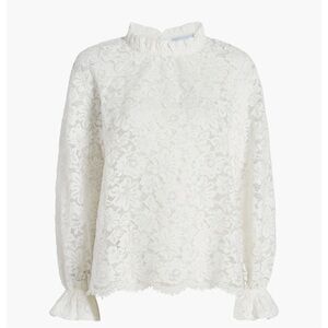 Hillhouse Home Millie Lace Top, Cream, Size Medium